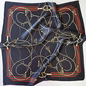 ANDANTINO 100% Pure Mulberry Silk Small Square Scarf -21'' x 21''- Breathable Lightweight Headscarf ...