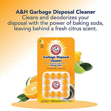 Arm & Hammer 24-Count Sink Garbage Disposal Cleaner, Freshener & Deodorizer Capsules Citrus Scent, w...