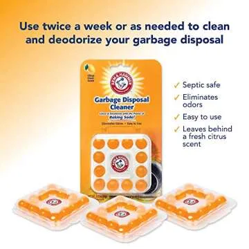 Arm & Hammer 24-Count Sink Garbage Disposal Cleaner, Freshener & Deodorizer Capsules Citrus Scent, with Power of Baking Soda