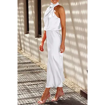 Stylish Satin Maxi Dress for Any Occasion - PRETTYGARDEN