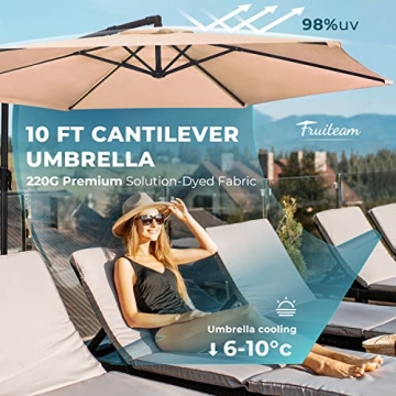 Get Ultimate Outdoor Shade with FRUITEAM 10FT Umbrella