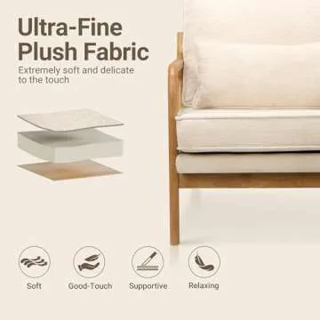 COLAMY Mid Century Modern Accent Chair with Lumbar Pillow