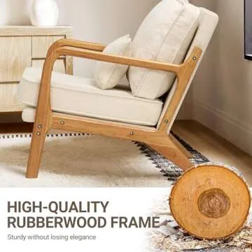 COLAMY Mid Century Modern Accent Chair with Lumbar Pillow