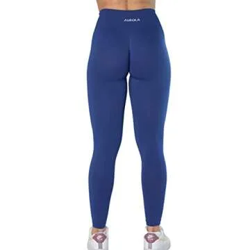 AUROLA Dream Collection Workout Leggings for Women High Waist Seamless Scrunch Athletic Running Gym Fitness Active Pants Surf The Web S