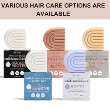 Kitsch Rice Water Hair Conditioner Bar for All Hair Types, Organic, Natural Strengthening, Cleansing and Moisturizing Solid Conditioner Bar Made in US, Eco-Friendly, Paraben Free, Sulfate Free, 2.7 oz