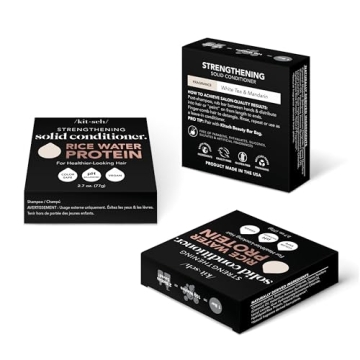 Kitsch Rice Water Hair Conditioner Bar for All Hair Types, Organic, Natural Strengthening, Cleansing and Moisturizing Solid Conditioner Bar Made in US, Eco-Friendly, Paraben Free, Sulfate Free, 2.7 oz