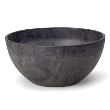Novelty Napa Bowl Planter, 10-Inch, Black