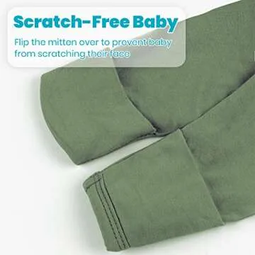 Newborn Baby Knotted Gown, Super Soft Silky Infant Long Sleeve Sleeper with Tie Bottom, Baby Girl and Boy Sleep Gown with Mittens, Bow, and Hat Set Army Green