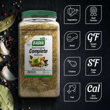 Badia Complete Seasoning, 96 oz, All-Purpose Spice Blend for Cooking, Grilling & Marinades, Garlic, ...