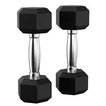 Cool1980s Rubber Dumbbell with Metal Handles for Fitness