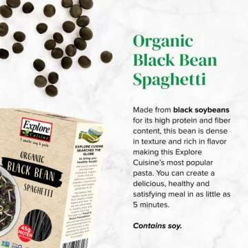 Explore Cuisine Bean Spaghetti Variety Pack - Organic Edamame Spaghetti (5 Boxes) + Organic Black Bean Spaghetti (3 Boxes) - 8 oz - High Protein & Gluten Free