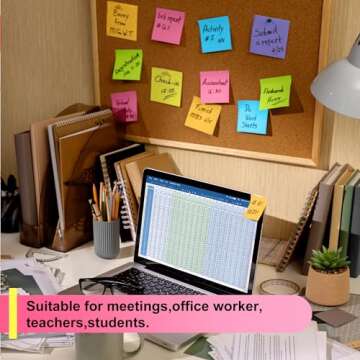 OHOME Sticky Notes - 12 Pads, 3”x3” - Colorful Self-Stick Post Notes Bulk - Office Desk Accessories | Teacher Classroom Must Haves,Aesthetic School Supplies for Home,Valentines Day Gifts