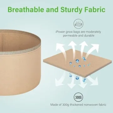 iPower 15G Grow Bags 5-Pack - Premium Nonwoven Plant Pots