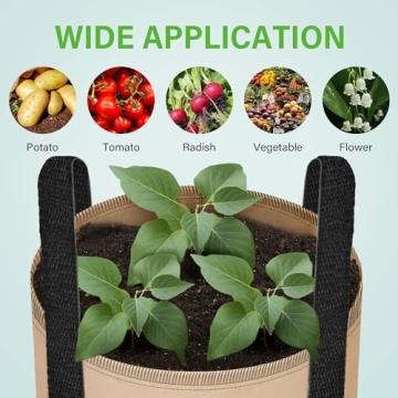 iPower 15G Grow Bags 5-Pack - Premium Nonwoven Plant Pots