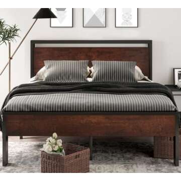 SHA CERLIN King Size Bed Frame with Storage and Style
