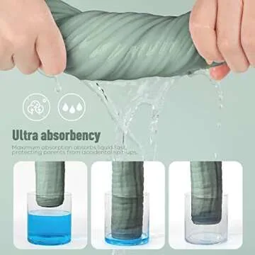 Yoofoss Muslin Burp Cloths for Baby 10 Pack 100% Cotton Baby Washcloths for Boys Girls Large 20''X10'' Super Soft and Absorbent Dark Green