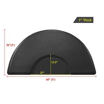 1 Inch Thick Barber Cutting Chair Salon Floor Mats for Beauty Hair Stylist Station Anti Fatigue (Bla...