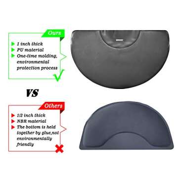 1 Inch Thick Barber Cutting Chair Salon Floor Mats for Beauty Hair Stylist Station Anti Fatigue (Black, 5 Ft × 3 Ft Ellipse)