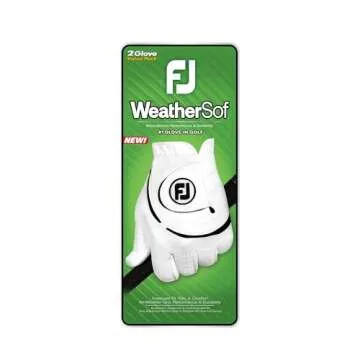 FootJoy Men's WeatherSof 2-Pack Golf Glove, White, X-Large, Worn on Left Hand