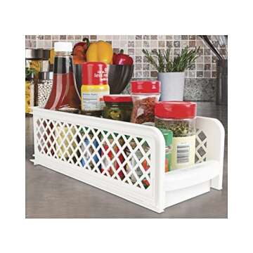 Fox Valley Traders 2 tier Sliding Shelves, One Size Fits All, White