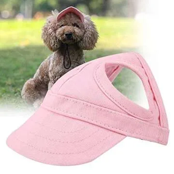 Pet Baseball, Dog Cat Outdoor Sunbonnet with Ear Holes Adjustable Ste Summer Pet Parent Child Hat(L)