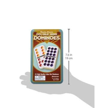 Pressman Dominoes Double 9 in tin