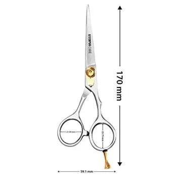 Professional Barber/Salon Razor Edge Hair Cutting Scissors/Shears (6 ½ Inch, Forged) with Fine Adjustable Tension Screw - Detachable Finger Rest - Japanese Stainless Steel - by Utopia Care