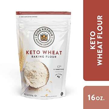 King Arthur Keto Wheat Flour Blend: Low-Carb Baking Solution for Bread & More - Non-GMO, 1:1 All-Pur...