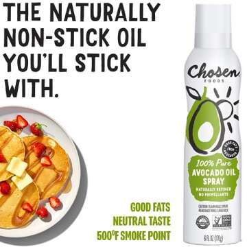 Chosen Foods 100% Pure Avocado Oil Spray, Keto and Paleo Diet Friendly, Kosher Cooking Spray for Bak...