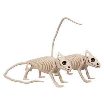 SCS Direct Halloween Lizard Skeletons Set of 2-15" Weather Resistant Yard Decorations w Bendable Tails and Movable Jaws - Great Prop for Party Decor and Indoor/Outdoor Use