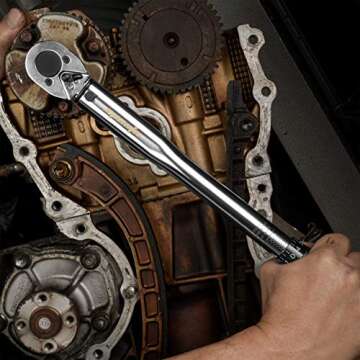 Reliable EPAuto 3/8-Inch Drive Click Torque Wrench (10-80 ft-lb) with Storage Case