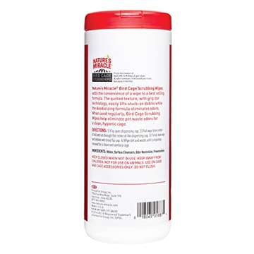 Nature's Miracle 30 Count Bird Cage Scrubbing Wipes