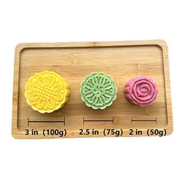 Cocaburra Mooncake Mold, 6pcs Moon Cake Mold Flower Mooncake Mold Set Mid Autumn Festival Hand Press Moon Cake Mold Baking for Your Romantic Valentines