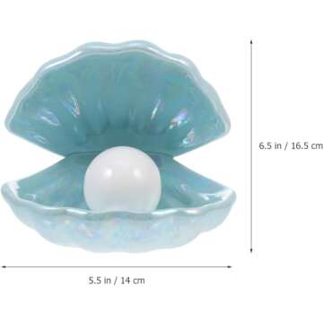 Mikily‘s Elegant Ocean-Inspired Shell Pearl LED Ceramic Night Light with Warm White Light Perfect ...