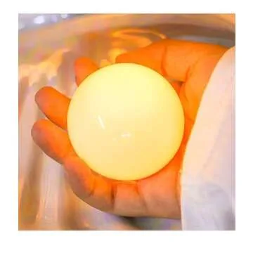 Mikily‘s Elegant Ocean-Inspired Shell Pearl LED Ceramic Night Light with Warm White Light Perfect Portable Nightlight for Bedrooms or Living Room Decorations and Special Occasions (Blue)