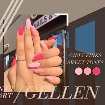 GELLEN Gel Nail Polish Kit - 16 Colors Gel Polish Set with Top&Base Coats, Trendy Rainbow Pastel Nail Gel Polish Home Gel Manicre Kit