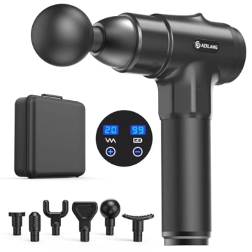 AERLANG Massage Gun Deep Tissue Relief 20 Speeds 6 Heads