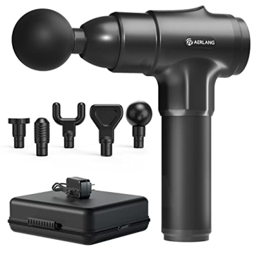AERLANG Massage Gun Deep Tissue Relief 20 Speeds 6 Heads