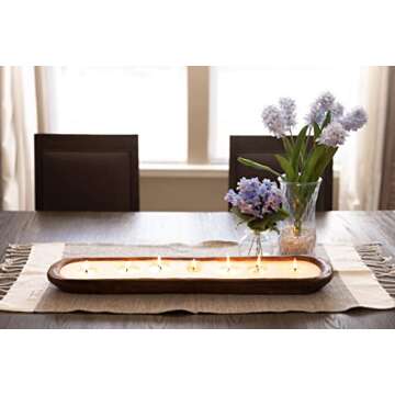 Red Barn Candle Company Wood Dough Bowl Candles | 100% Natural Soy Wax & Essential Oil Infused | Odor Eliminating + Pet Safe | Scented Candle Gifts for Men & Women (Sage & Citrus, 7-Wick)