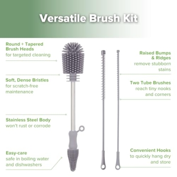 Haakaa Silicone Brush Kit - Perfect for Baby Care Essentials