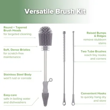 Haakaa Silicone Brush Kit - Perfect for Baby Care Essentials