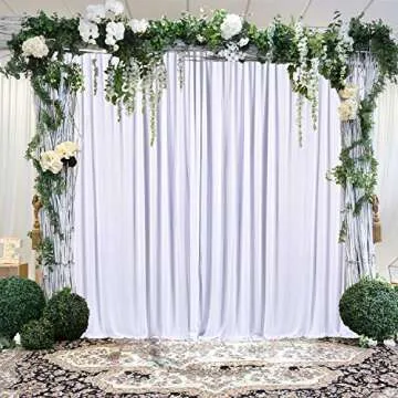 10ft x 7ft White Backdrop Curtain for Parties and Weddings