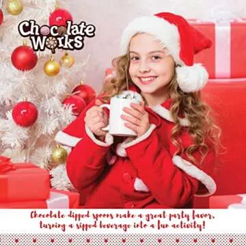 Hot Chocolate Spoons by Chocolate Works, Flavor Variety Pack - Belgian Dark Chocolate, Milk Chocolate & Marshmallows, Peppermint, Cocoa Bomb for Hot Chocolate