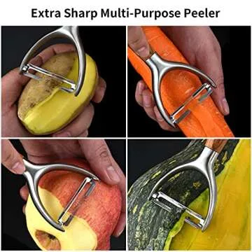 MAD SHARK Vegetable Peeler 304 Stainless Steel, Potato, Apple Peelers for Kitchen, Veggie, Fruit, Potatoes, Carrot, Peeler, Ultra Sharp and Good Durable, Premium Rosewood Handle (I-Shaped)