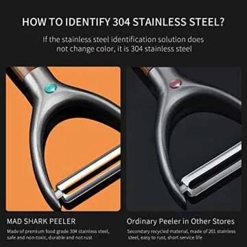 MAD SHARK Vegetable Peeler 304 Stainless Steel, Potato, Apple Peelers for Kitchen, Veggie, Fruit, Potatoes, Carrot, Peeler, Ultra Sharp and Good Durable, Premium Rosewood Handle (I-Shaped)