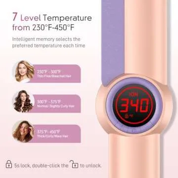 Ionic Flat Iron Hair Straightener - 1.3 Inch Ceramic Plate with Infrared for Anti-Frizz, Detachable Comb for Smooth Hair, LCD Temperature Control, Dual Voltage Travel Flat Iron for All Hair Types