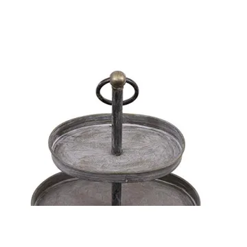 Charming 2-Tier Decorative Metal Tray - Rustic & Stylish