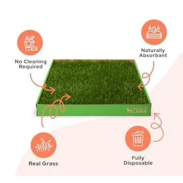 DoggieLawn Real Grass Puppy Pee Pads- 24 x 24 Inches - Perfect Indoor Litter Box for Dogs - No Mess, Easy-to-Use - Potty Training for Pets - Eco-Friendly Disposable Bathroom with Real Living Grass