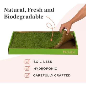 DoggieLawn Real Grass Puppy Pee Pads- 24 x 24 Inches - Perfect Indoor Litter Box for Dogs - No Mess, Easy-to-Use - Potty Training for Pets - Eco-Friendly Disposable Bathroom with Real Living Grass