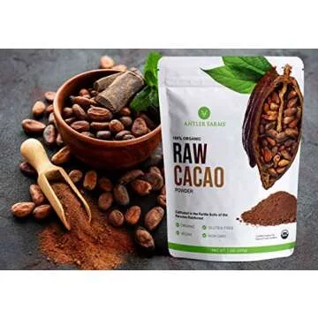 Antler Farms - 100% Pure Organic Raw Cacao Powder, 40 Servings, 200g - Vegan, Gluten Free, Cultivated Naturally in Amazon Rainforest, Certified USDA Organic